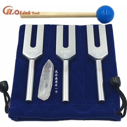 3pcs/set Aluminum alloy angel crystal tuning fork 4096Hz/4160Hz/4225Hz energy tuning fork Hgh Quality