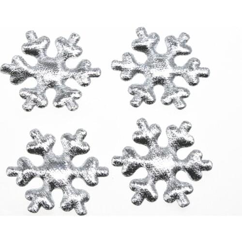 20/30pcs Cloth Sequins patches Christmas silver snowflake leaf Appliques for clothes Sewing Supplies diy craft ornament