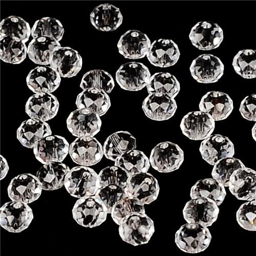 Free Shipping Rondelle Bead 3*4mm Faceted Crystal Clear White Plating Beads Crystal Glass Seed Beads For Jewelry Making Bracelet