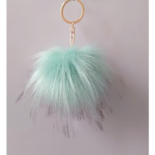 10 cm Big Colorful Pompon Key Chain Fluffy Fake Fur Ball Key Ring Cute Pendant Bag Charming Car Key Holder Personality Gifts