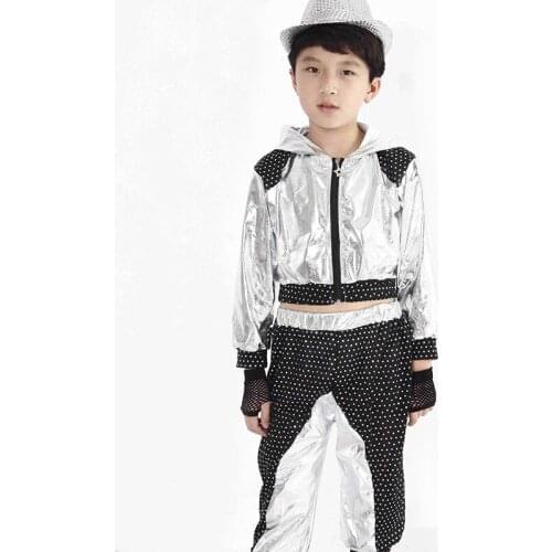 Children Boys Girls Jazz Sequins Clothes Modern Design Kids Hip Hop Dance Costumes for Competition Stage Ballroom Dance Costume