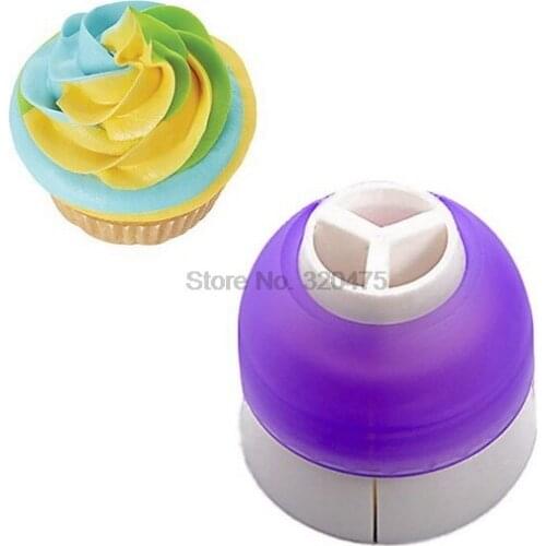By dhl 500pcs practical 3-Color Icing Piping Bag Russian Nozzle Converters Coupler Cake Decorating Tools