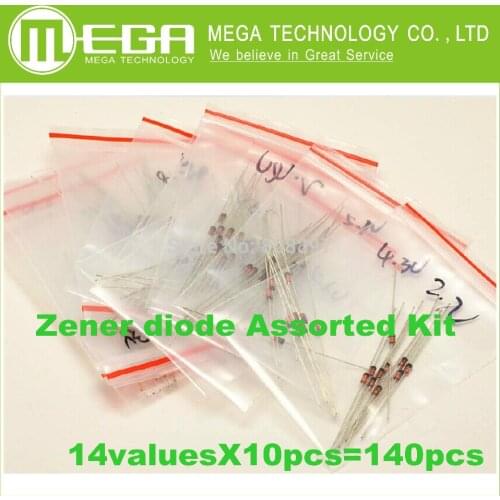 1W Zener diode, 3.3V-30V 14kind X5pcs=70pcs,Electronic Components Package Zener diode Assorted Kit