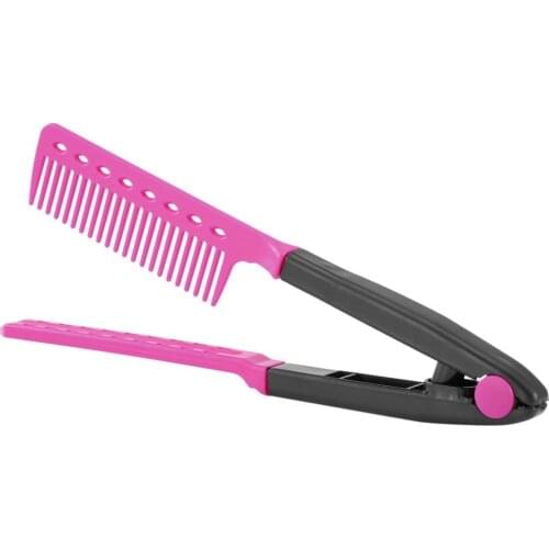 DIY Salon Folding Hairdressing Styling Hair Straightening V Type Comb Clip Design Fashion Salon Hairbrush Tools