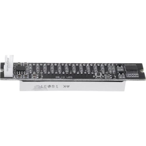 Mini Dual 12-bit Music Level Indicator Adjustable Light Speed VU Meter Stereo Amplifier Board With AGC Mode 203B