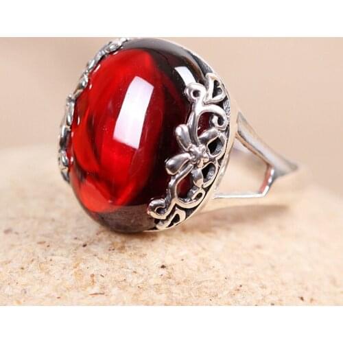 MOONROCY Vintage Rings Silver Color Red Green Yellow Crystal Opal Ring Jewelry Wholesale for Women Girls Gift Dropshipping