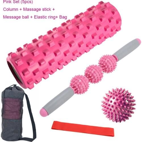 Hollow Yoga Column Back Roller Set Yoga Massage Stick Ball Elastic Ring Fitness Foam Roller Gym Exercise Muscle Relaxation Set