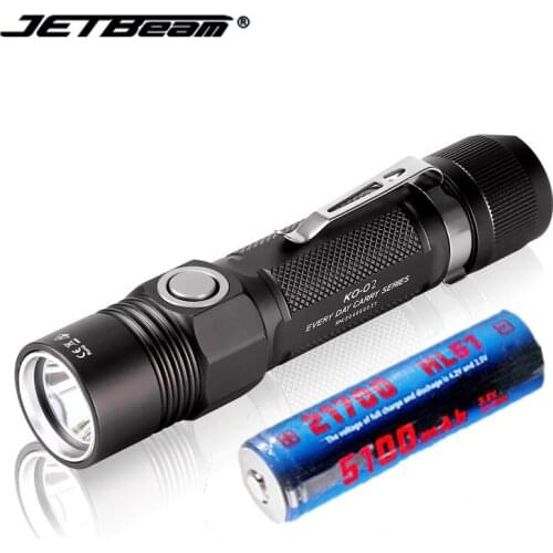 JETBEAM KO-02 Rechargeable Tactical Flashlight 2000LM Magnet 5 Brightness With 18650 Battery Waterproof Spootlight Searchlight