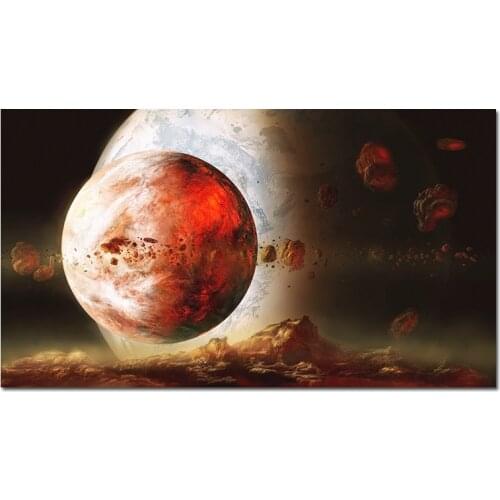 Planets Poster Cosmos Space Silk Poster sci fi Wall Art Prints For Home Bedroom Decoration Large Size 60x110cm