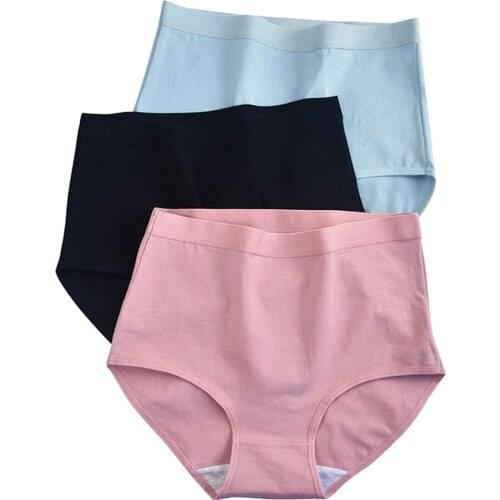 Full Coverage Underwear Briefs Womens Cotton Panties Plus Size Panty Sexy Lingerie Breath Female Breathable Underpants M-3XL