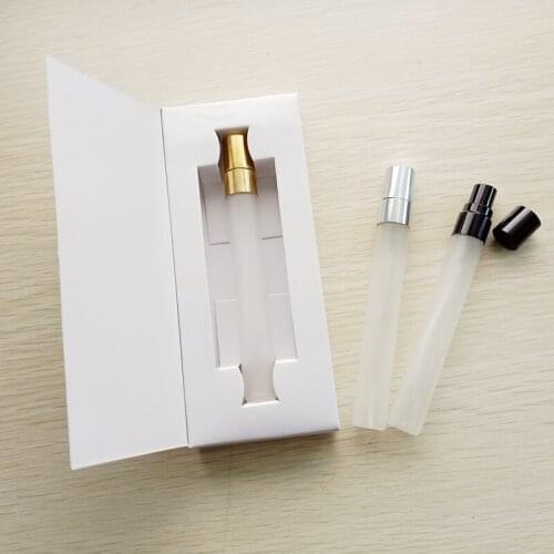 50Pieces/Lot 10ml Empty perfume bottle Frosted glass bottle Customizable Paper Boxes With Atomizer Empty Perfume Packaging