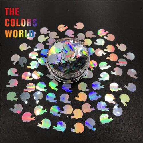 TCA100 Holo Silver Football Helmet 10MM Nails Glitter Nail Art Decoration Tumbler Crafts DIY Accessories Festival Party Supplier