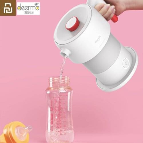 Youpin Deerma Mini Electric Water Kettle 304 stainless steel 600Ml Handheld Instant Heating Kettle Portable For Baby Travel