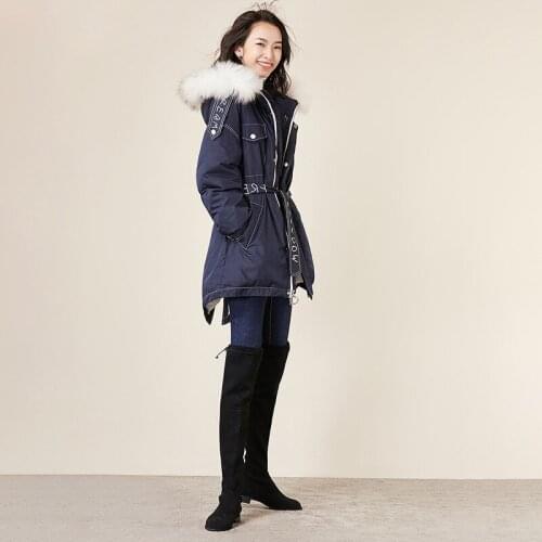 2020 winter down jacket women hooded large fur collar Korean loose female outerwear