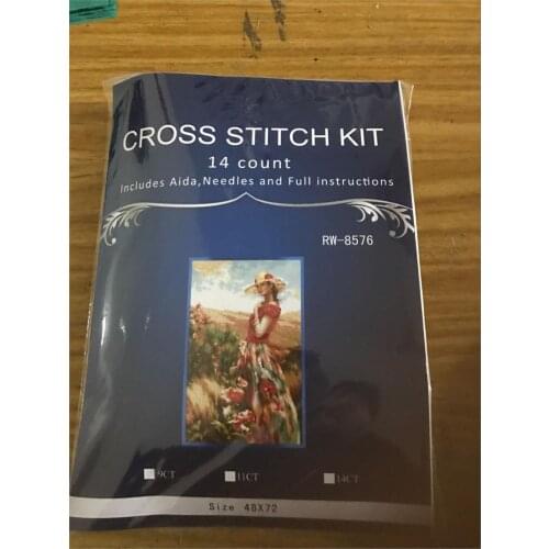 Top Quality Beautiful Lovely Counted Cross Stitch Kit Flowering Place Red Clothes Dress Girl Lady Woman lusa lucas 49X73CM