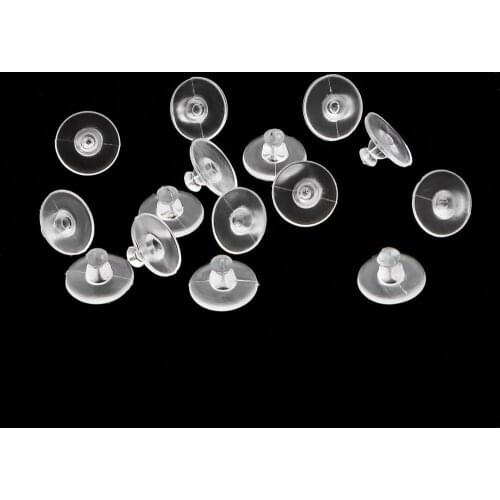 100pcs/lot Clear Soft Silicone Rubber Earring Back Round Ear Plug Safety Bullet Stopper Blocked Caps For DIY Jewelry Accessories