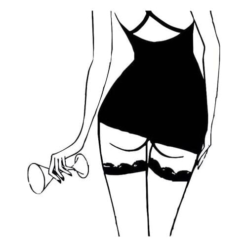 12.3*14.5CM Provocatively Figure Sexy Girl Black/Silver Vinyl Decals Good Quality Covering The Body Popular Design C20-0347