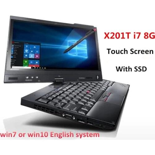 2021 Used Laptop Computer thinkpad for lenovo x201t i7 4g/8g Touch Screen Car Diagnostic with SSD for Mb Star C4 for Icom NEXT