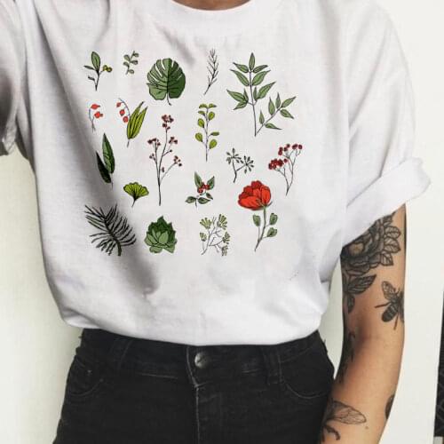 2021 Fashion Graphic Flower print Womens Tee ladies T shirt Casual Woman Tee Shirt Female Short Sleeve O-neck Tshirt
