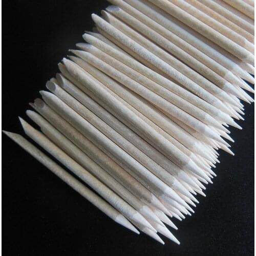 1000X Nail Art Design Orange mini cuticle Wood Stick Cuticle Pusher Remover 7.5cm wood stick Manicure Care