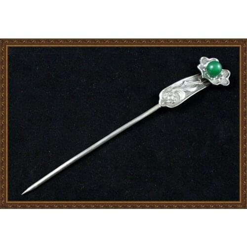 999 Fine Silver RuYi Handmade Hair Stick Traditional Pinach Artwork Palace Princess Hair Sticks can DIY Color or Beads