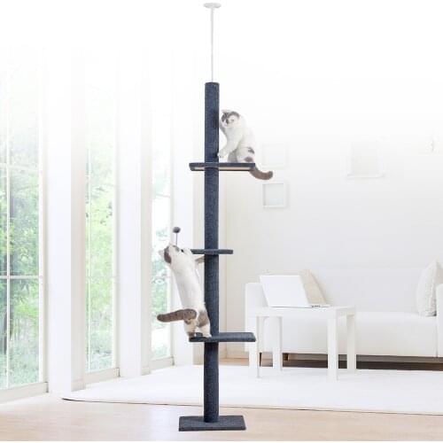 Climber 95-113inch Pet Cat Tree Pet Tree for Cats Cat Tower Cat Activity Tree for Pet House Play Furniture Climbing Tools