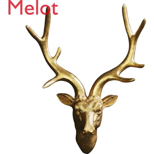 American Retro Synthetic Resin Deer Head Wall Decoration Home Restaurant Ideas Wall Decoration Animal Head Wall Hanging