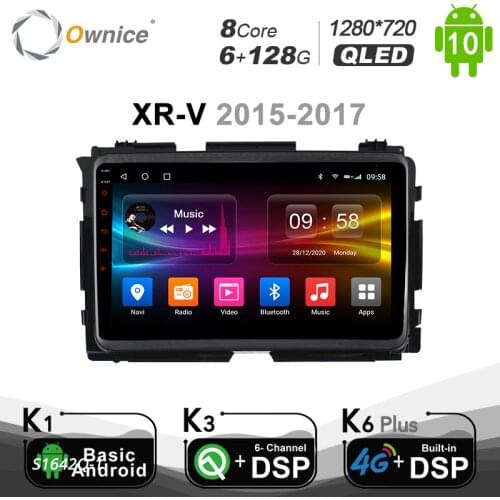 6G+128G Ownice 4G LTE DSP SPDIF Car Radio car PC Android 10.0 Octa Core Video Player Navi GPS For Honda XR-V 2015 -2017 1280*720