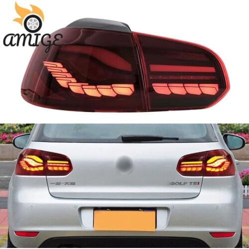 Car LED Tail Light For Volkswagen VW Golf 6 MK6 R20 2009 - 2013 Rear Running Lamp Brake Reverse Dynamic Turn Signal Taillight
