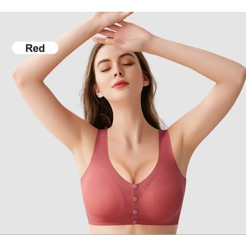 Breast Feeding Bra Gathered Anti Sagging Front Buckle Pregnant Womens Underwear Bra Vest Type Thin Large Postpartum Feeding