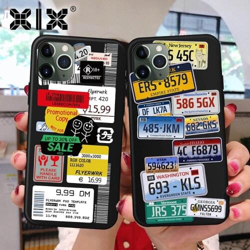 For Funda iPhone 11 Pro Case 7 8 Plus X XS Max Fashion Travel Label for Cover iPhone 12 Pro Max Case Soft TPU for iPhone XR Case