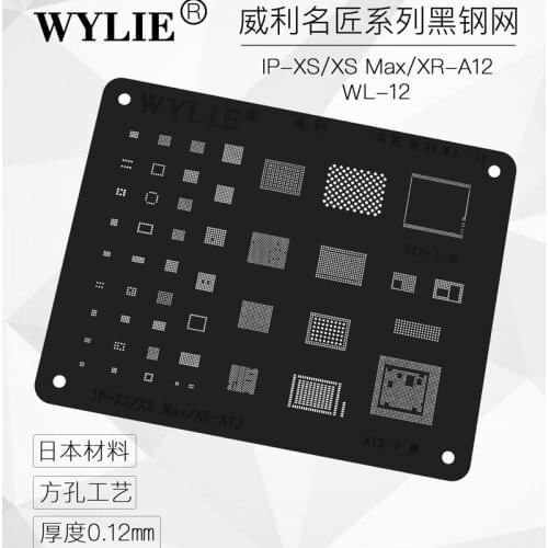 Black For iphone XS XSMAX XR A12 Baseband CPU RAM Nand USB Charger WiFi U2 Power PMIC IC Chip BGA Reballing stencil