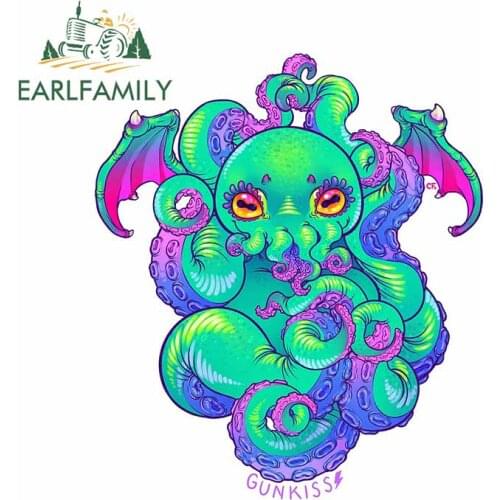 EARLFAMILY 13cm x 8.9cm For Cthulhu Anime Car Stickers Waterproof Decal Body for Car Sunscreen Occlusion Scratch Decor