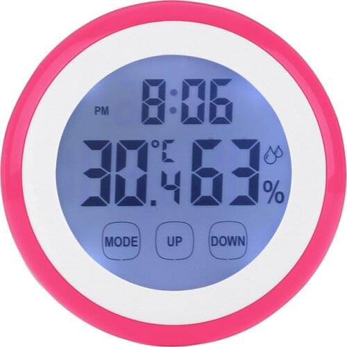 Digital LCD Electronic Humidity Temperature Time Plastic Wall Clock Function Thermometer Hygrometer With Black Light Clocks