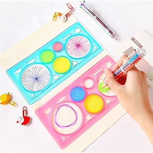 1pc Geometric Ruler for Students Mathematics Drawing Drafting Tools Learning Painting Children Puzzle Toys Spirograph Art Tool