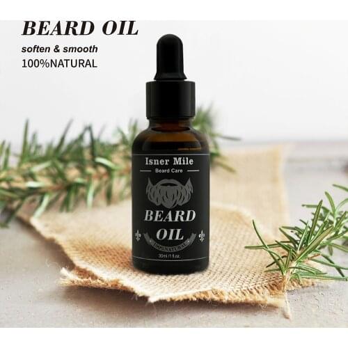 ISNER MILE 100% Natural Organic Beard Growth Oil Thickener Beard Essential Oil Hair Growth Nourishing 30ml