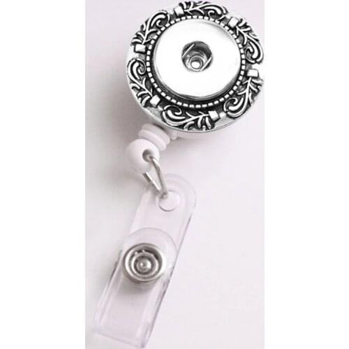 Badge Reel ID holder butterfly flower round retractable badge holder 18mm snap button jewelry Fishing line high quality NA578