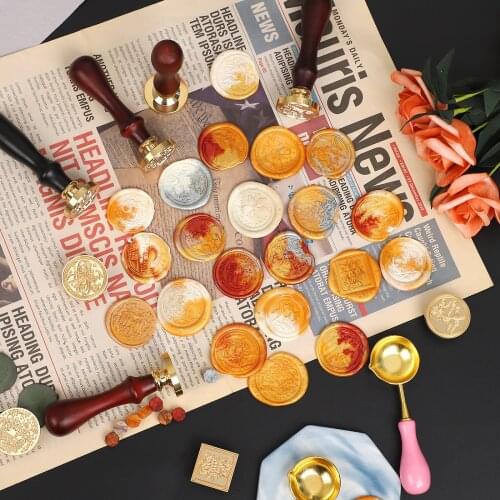Creative Copper Wax Lacquer Stamp Vintage Sealing Head Fire Paint Handmade Journal DIY Decoration Materials Stationery Supplies