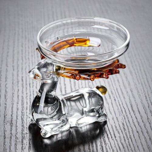 Creative Glass Tea Strainer Leakage High Borosilicate Glass Filter Deer Decoration Crafts China Kung Fu Teaware Accessories Gift