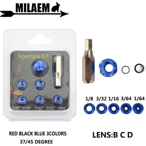 1Set Archery Compound Bow Peep Sight 45/37 Degree With 5pcs Inner Core Clarifier Lens Aperture Kit Shooting Bow Accessories