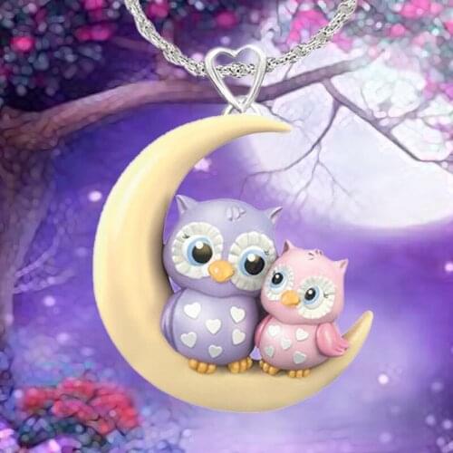 Cute Necklace Owl Mother and Child Vintage Fairy Wings Choker Wholesale Items Cheap Fairy Jewellery Jewelry for Women Chain