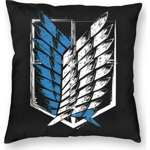 Attack On Titan Wings Of Freedom Cushion Covers Sofa Living Room Shingeki no Kyojin Square Throw Pillow Case 45x45cm