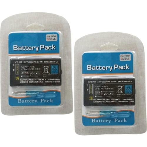100 PCS a lot 2000mAh 3.7V Rechargeable Li-ion Battery + Tool Kit for 3DS LL for 3DS LLXL