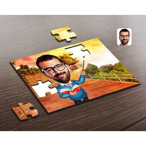 Personalized Men 'S Teacher Caricature Of Wooden Puzzle-2 Decoration Girlfriends Gift Moment Happy Design Modern Quality reliable in-game