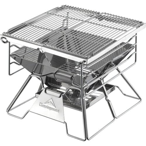 Foldable Charcoal Grill Outdoor Camping Stainless Steel Portable Small Barbecue Oven Grill for Picnic