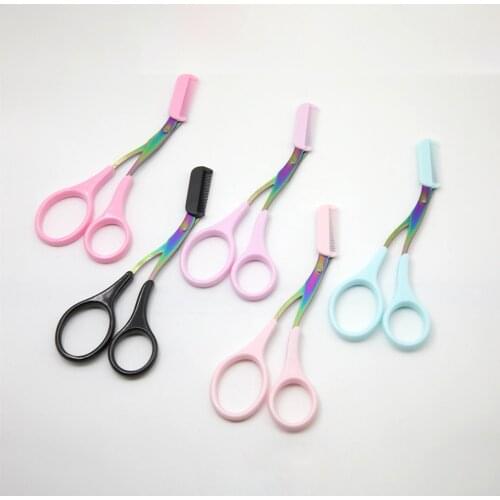 Stainless Steel Professional Eyebrow Scissors Comb Eyebrow Trimmer Scissors For Grooming Eyelash Hair Scissors Eyebrow Tools