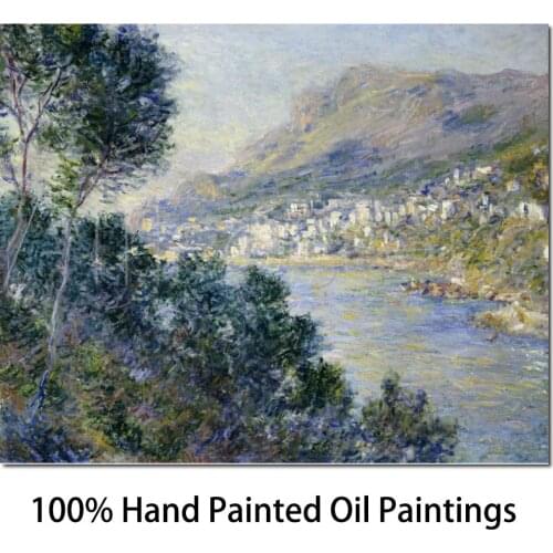 Christmas Gift art on Canvas A View of Cape Martin Monte Carlo by Claude Monet Painting High Quality Handmade