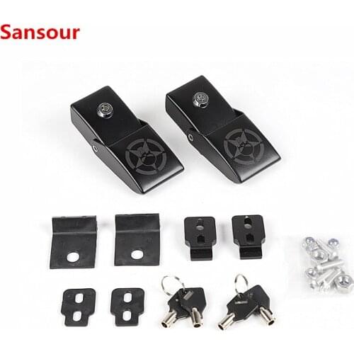 Sansour Car Engine Lock Hood Latch Catch With Key Lock Cover for Jeep Wrangler JK 2007-2017 Car Accessories Styling