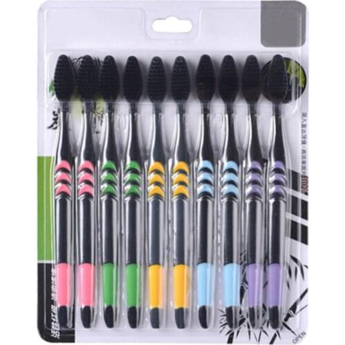 High Quality New Hot 10PCS/set Ultra Soft Bamboo Charcoal Nano Toothbrush Tooth Brush Dental Care Daily Care