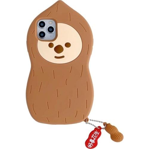 Lovely Peanut Baby Doll Phone Case for iPhone 12 11 Pro Max XR XS X 8 7 6 Plus Sleeping Monkey Banana Soft Silicone Cover